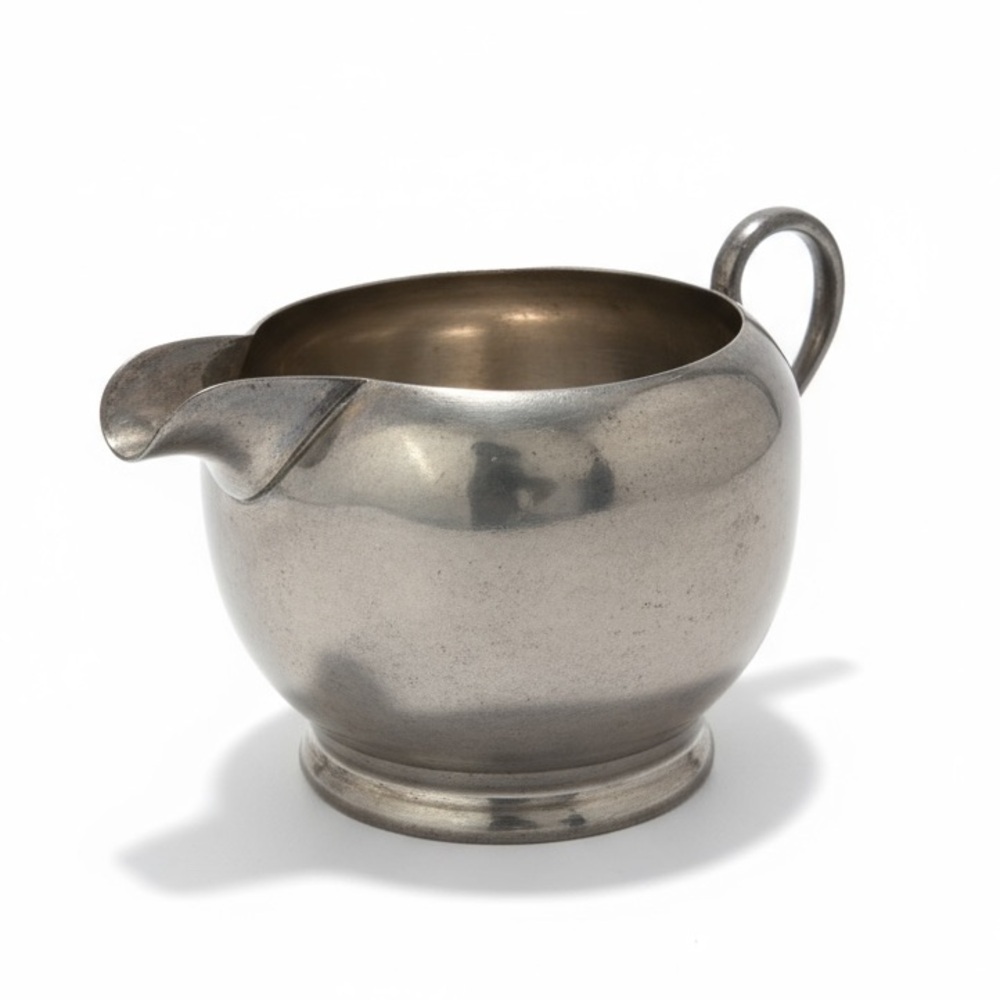 VINTAGE SILVER Silver Creamer with Handle genuine pewter pitcher for milk, sauce